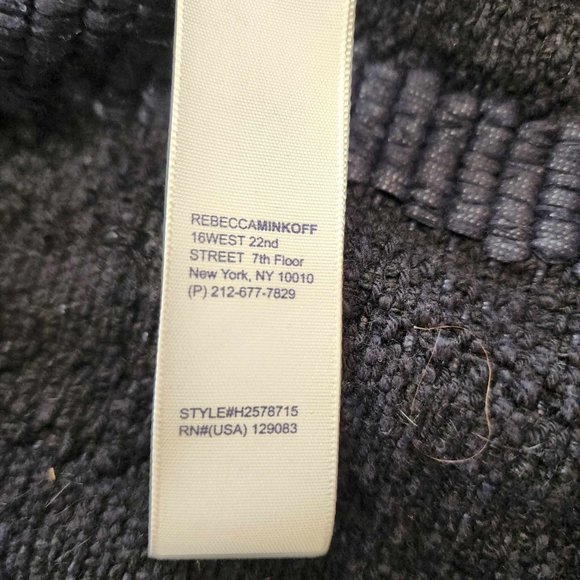 Rebecca Minkoff Navy Blue and Black Studded Tweed Jacket - Size 2 - Picture 6 of 8